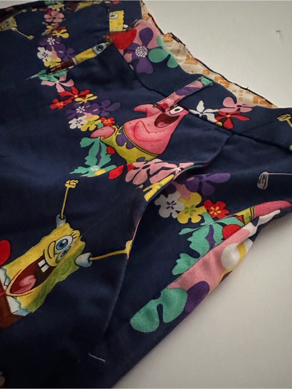Loudmouth Navy Floral SpongeBob & Patrick Men's Shorts - Picture 3 of 6